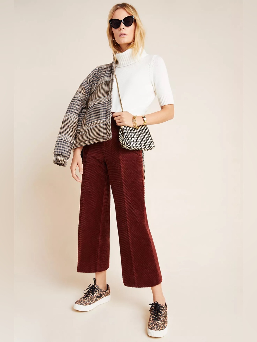 Anthropologie Pilcro High-Rise Wide-Leg Corduroy Pants Size 28